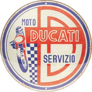 Cartello Rotondo Ducati Moto servizio 35 cm