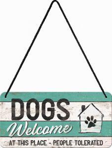 Cartello con filo Dogs Welcome