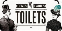 Cartello con filo Toilets