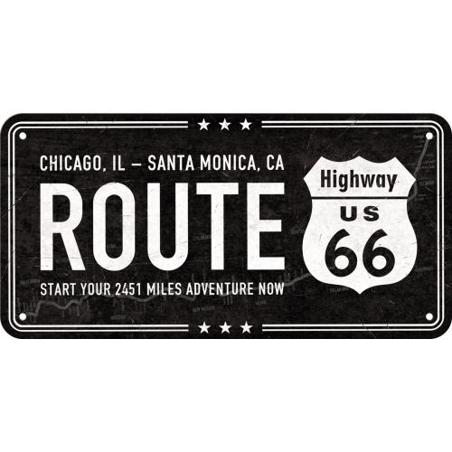 Cartello con filo Highway 66 Black