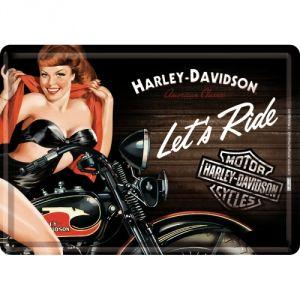 Cartolina in Metallo Harley Let's ride