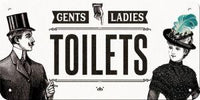 Cartello con filo Toilets