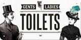 Cartello con filo Toilets