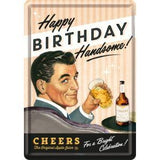 Cartolina in Metallo Happy Birthday 'Handsome