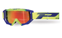 Maschera 3200-325 FL - Giallo Fluo/Blu Elettrico, Lente a Specchio