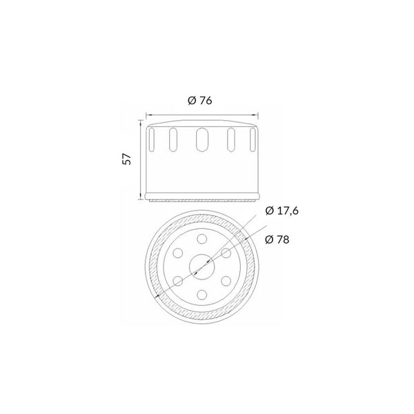 Filtro Olio APRILIA ATLANTIC 500cc/PIAGGIO X9 500cc (OK184)