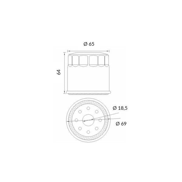 Filtro Olio HONDA/TRIUMPH/YAMAHA MT-09 850cc (OK204)