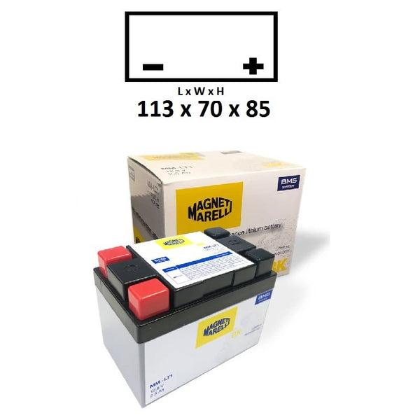 Batteria Litio MMLT1 con BMS e Sensore Protez/Temp,Misure: 113X70X85