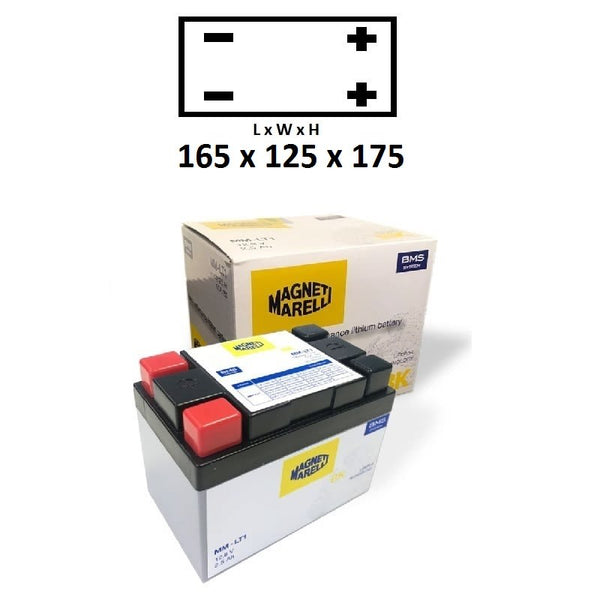Batteria Litio MMLT5 con BMS e Sensore Protez/Temp,Misure: 165X125X175