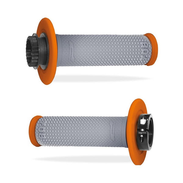 Manopole Mx 708-293 - Con Sistema Lock-on - Arancio/Grigio Senza Foro