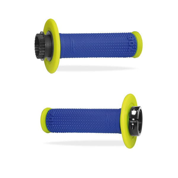 Manopole Mx 708-325 - Con Sistema Lock-on - Giallo Fluo/Blu Senza Foro