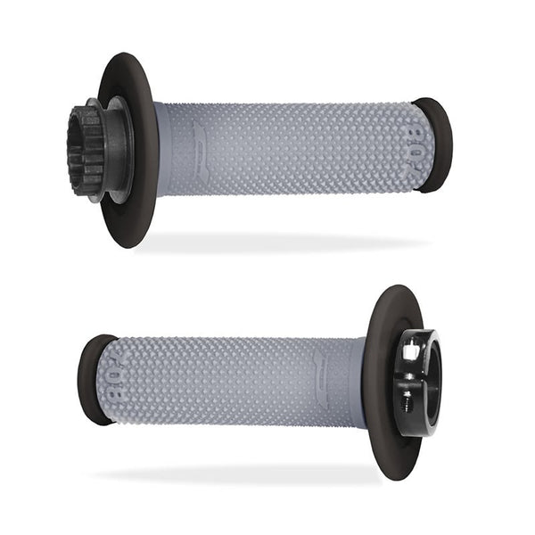 Manopole Mx 708-171 - Con Sistema Lock-on - Nero/Grigio Senza Foro