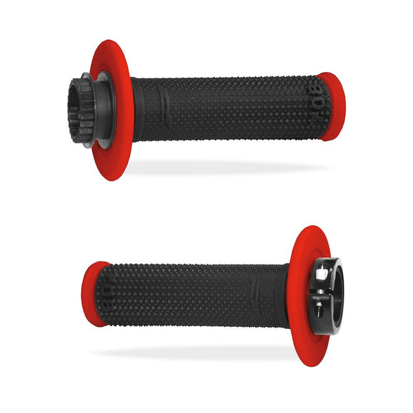 Manopole Mx 708-149 - Con Sistema Lock-on - Rosso/Nero Senza Foro
