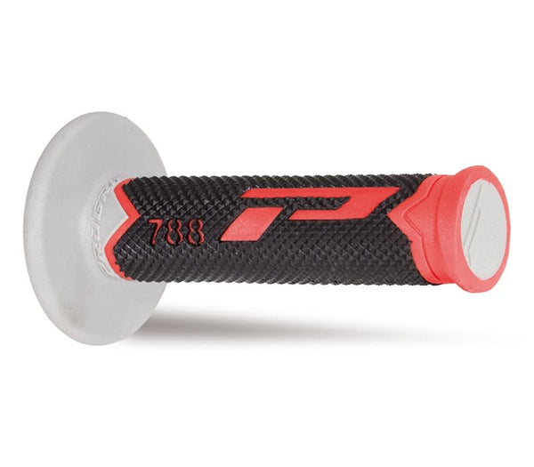 Manopole Mx 788-220 - Tripla Densità - Rosso/Nero/Grigio Senza Foro