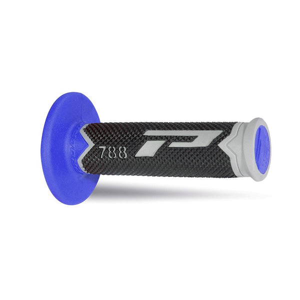 Manopole Mx 788-213 - Tripla Densità - Grigio/Nero/Blu Senza Foro