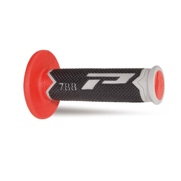 Manopole Mx 788-209 - Tripla Densità - Grigio/Nero/Rosso Senza Foro
