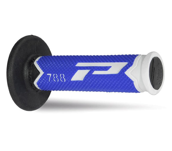 Manopole Mx 788-217 - Tripla Densità - Bianco/Blu/Nero Senza Foro