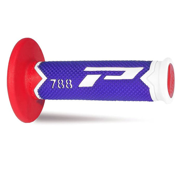 Manopole Mx 788-227 - Tripla Densità - Bianco/Blu/Rosso Senza Foro
