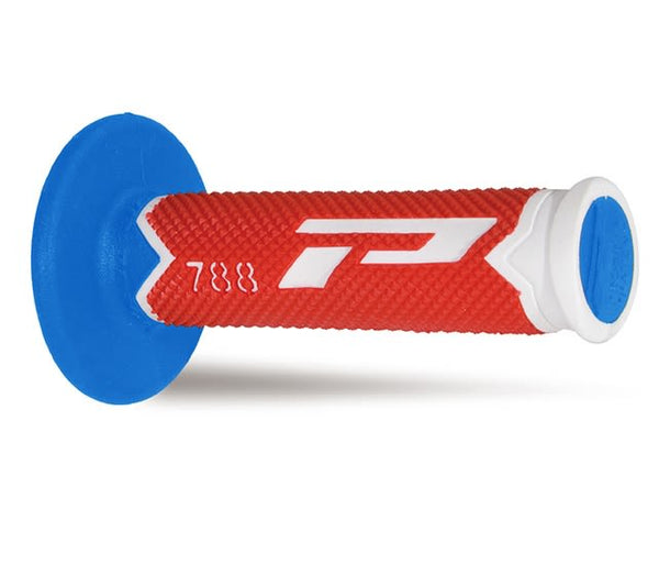 Manopole Mx 788-256 - Tripla Densità - Bianco/Rosso/Azzurro Senza Foro