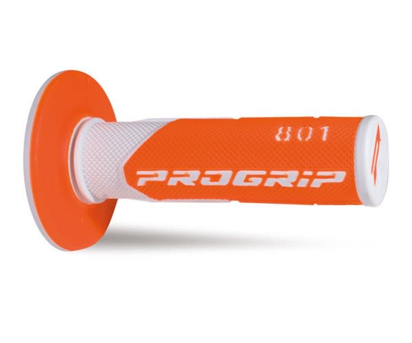 Manopole Mx 801-242 - Doppia Densità - Bianco/Arancio Fluo Senza Foro