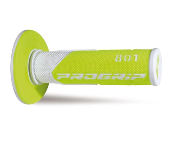Manopole Mx 801-244 - Doppia Densità - Bianco/Giallo Fluo Senza Foro