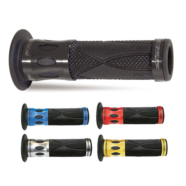 Manopole Scooter 728-OE-121 - Inserti in Alluminio - Oro Con Foro