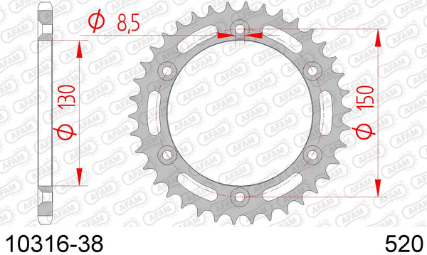 Corona AFAM 10316-38 in acc. passo 520