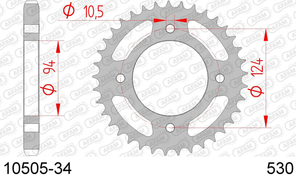 Corona AFAM 10505-34 in acc. passo 530