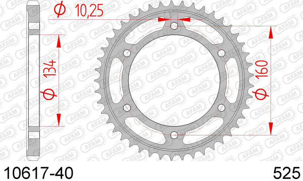 Corona AFAM 10617-40 in acc. passo 525