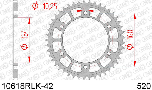 Corona AFAM 10618RLK-42 in acc. passo 520