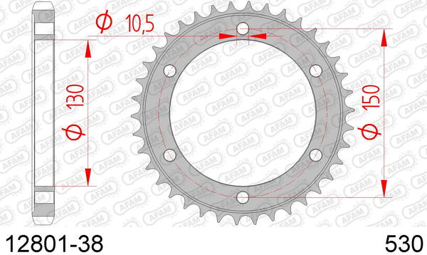 Corona AFAM 12801-38 in acc. passo 530