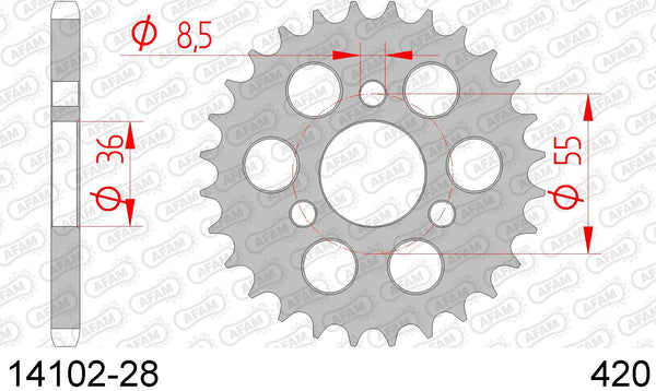 Corona AFAM 14102-28 in acc. passo 420