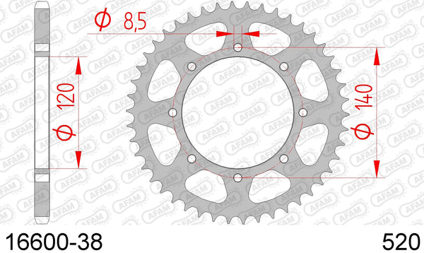 Corona AFAM 16600-38 in acc. passo 520