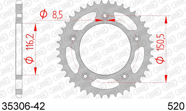 Corona AFAM 35306-42 in acc. passo 520