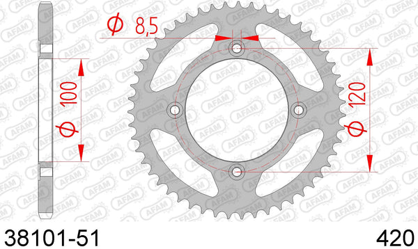 Corona AFAM 38101-51 in acc. passo 420