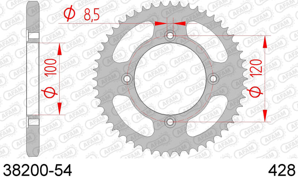 Corona AFAM 38200-54 in acc. passo 428