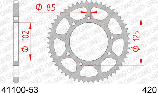 Corona AFAM 41100-53 in acc. passo 420