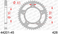 Corona AFAM 44201-45 in acc. passo 428
