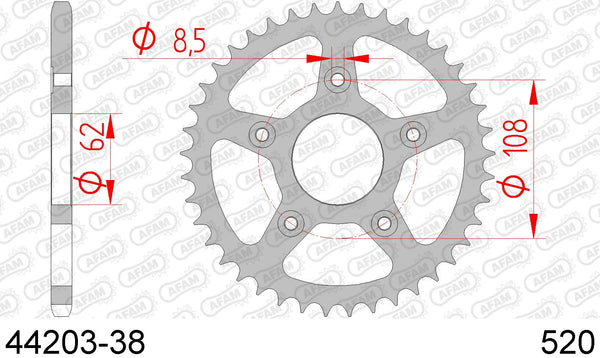 Corona AFAM 44203-38 in acc. passo 520