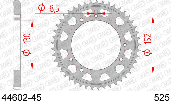 Corona AFAM 44602-45 in acc. passo 525