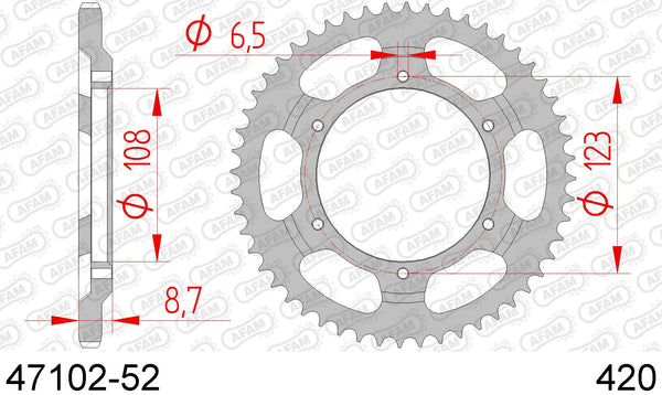 Corona AFAM 47102-52 in acc. passo 420