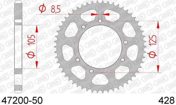 Corona AFAM 47200-50 in acc. passo 428