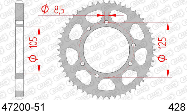 Corona AFAM 47200-51 in acc. passo 428