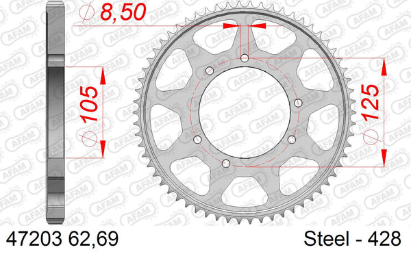 Corona AFAM 47203-62 in acc. passo 428