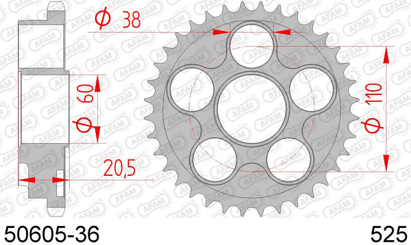 Corona AFAM 50605-36 in acc. passo 525