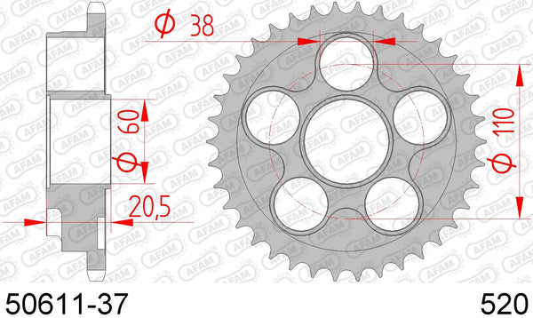 Corona AFAM 50611-37 in acc. passo 520
