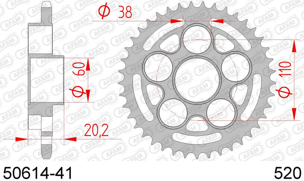 Corona AFAM 50614-41 in acc. passo 520