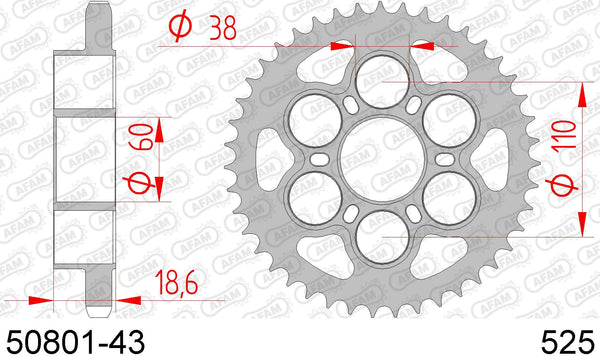 Corona AFAM 50801-43 in acc. passo 525