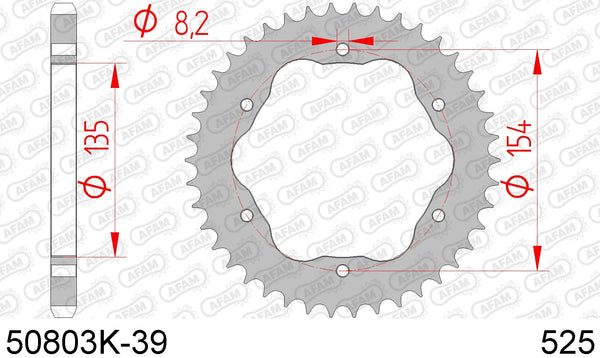 Corona AFAM 50803K-39 in acc. passo 525 nera
