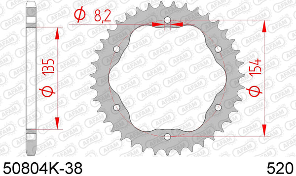 Corona AFAM 50804K-38 in acc. passo 520 nera